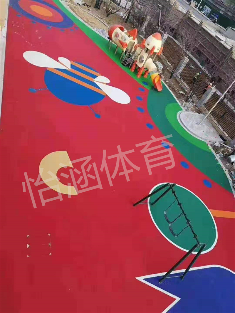 上海小区EPDM塑胶地坪施工现场案例